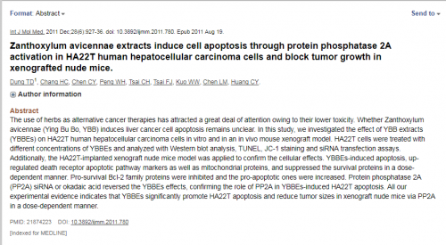 Nghiên cứu chứng minh chiết xuất từ Ưng Bất Bạc hủy diệt tế bào ung thư gan người HA22T thông qua cơ chế hoạt hóa PP2A giảm sự phát triển khối u trên chuột miễn dịch.